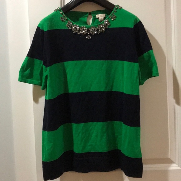 J. Crew Sweaters - J Crew Jeweled Shortsleeved Sweater